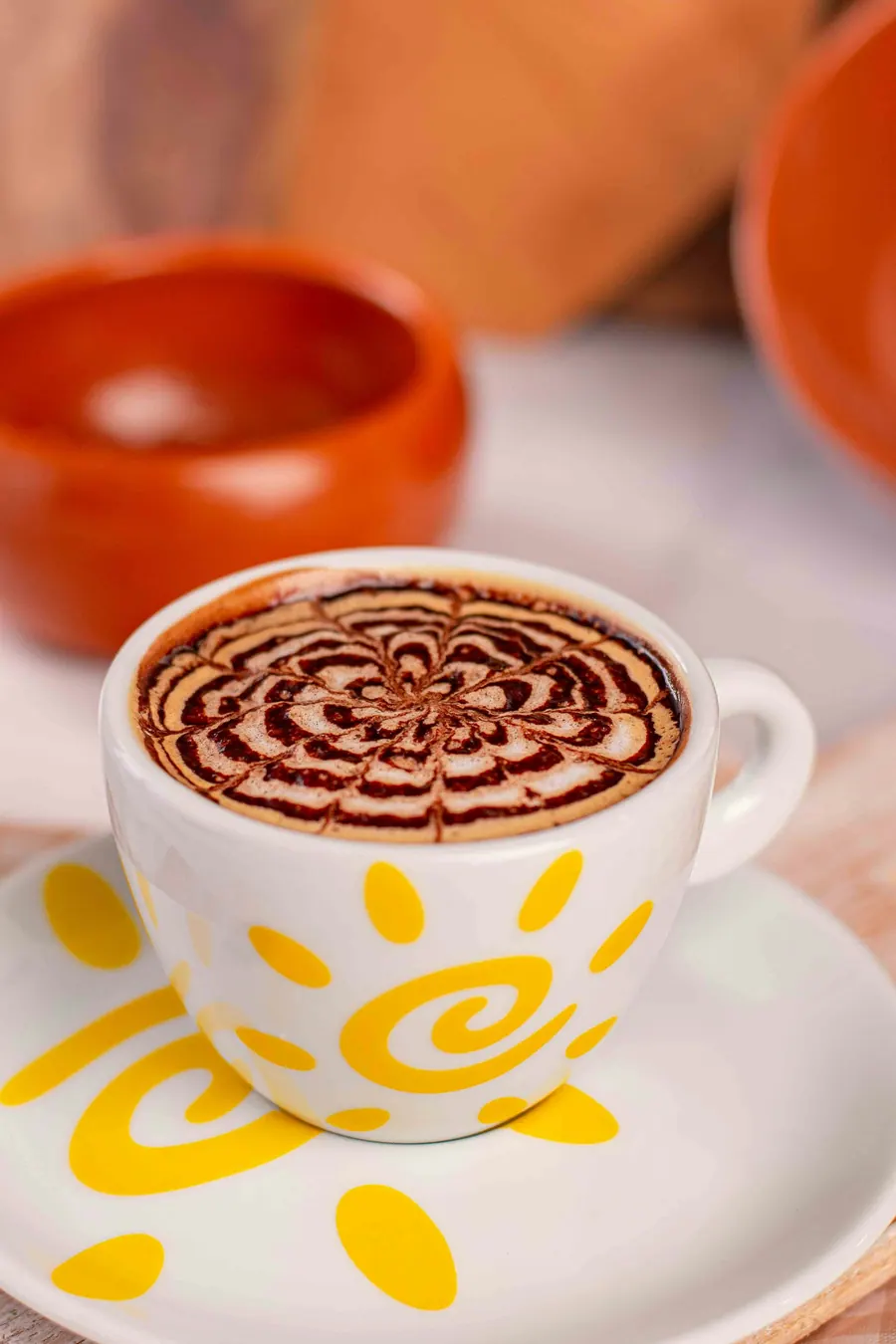 Cappuccino servido em uma xícara